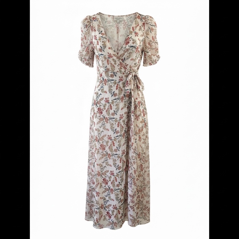 Hayden Cream and Red Floral Maxi Dress